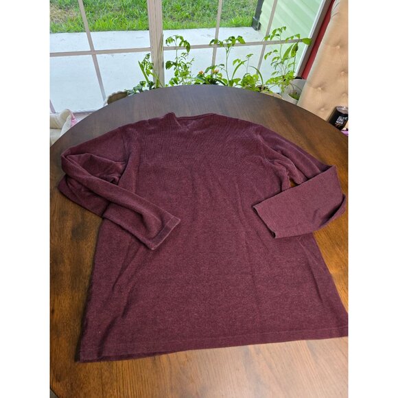 Eddie Bauer Mens Sweater L Tall Plum Purple Pullover Crewneck Long Sleeve Cotton - Picture 14 of 15